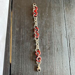 Sterling Silver Red Jade bracelet